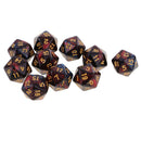 Acrylic 20 Sided D20 Dice RED BLUE for  TRPG, 10 Pieces