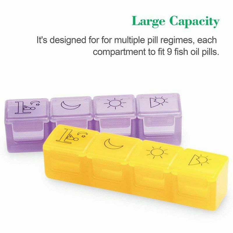 Weekly AM/PM Pill Box, Portable Travel Pill Organizer (7-Day / 4-Times-A-Da H9T7