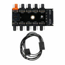 1Pc IDE Molex 1 To 10 Way PWM Cooling Fan Hub 12V 4-Pin Power Socket PCB Ad