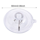6pcs Door Wall 60mm Home Kitchen Bathroom Keys PVC Transparent Suction Cup Hooks