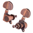 6 Pcs Red Copper Sealed Guitar String Tuning Pegs Keys - 3 Left 3 Right - Guitar