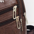 Solid Color Shoulder Packs Business Men PU Leather Crossbody Chest Bags