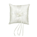 Ribbon Bud Wedding Ring Pillow Cushion Bearer 20 x 20cm Ivory