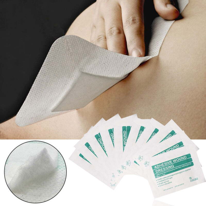 10P Non woven  Adhesive Wound Dressing Band First Aid Bandage-6X7cm O9Y1