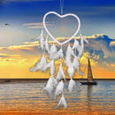 Heart Dream Catcher Hand Made Dream Catcher White Feather Home Wedding Deco F4H9