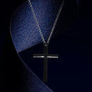 Fashion Retro Multi-layer Chain Pendant Black Cross Metal Long Necklace GiftO3J5