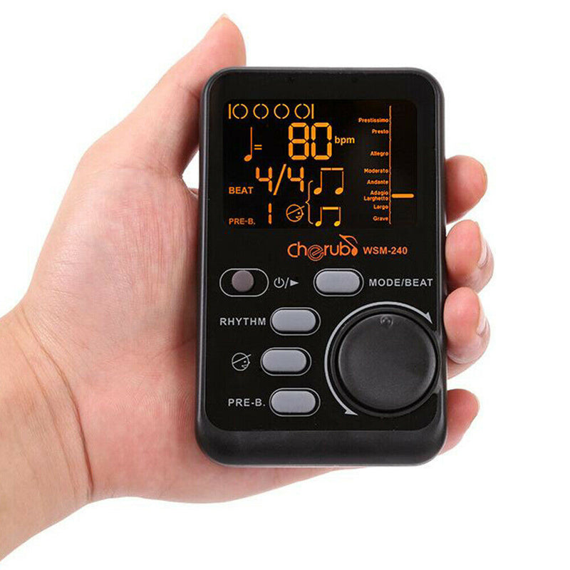 WSM-240 Guitar Piano Metronome Digital Clip Tuner Metronom for Violin Bass