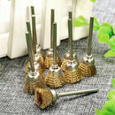 5PCS Shank Polishing Brass Wire Wheel Brushes Portable Rotary Cleaning New