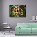 5D Full Round Drill Diamond Painting DIY Bird Girl House Rhinestone Picture