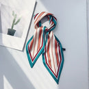 New Women'S Square Scarf Silk Head Stripe Double-Sided Small Scarf Scarf Re F3G1