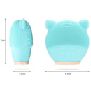 Pink Electric Facial Cleansing Brush Silicone Sonic Vibration Mini Cleanser