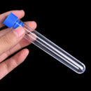 10pcs 15x100mm Clear Plastic Test Tubes Hard Plastic Test Tube With Wing Plug MO