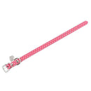 Rhinestone PU Leather Adjustable collar for Dog Cat Pet Pink XS