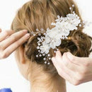 Accessorio per pettine per capelli da sposa con strass in cristallo perline per