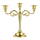 European 3 Arms Candelabra Candle Holder for Decoration  Golden