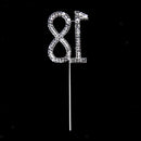 18th Birthday Number Cake Topper Sparkling Rhinestone Crystals Anniversary