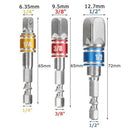 7Pcs Adapter Drill Bit Set, 3Pcs Impact Socket Square Nut Driver Bit + 3Pcs