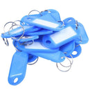 20 Pcs Key ID Label Tags Split Ring Keyring Keychain Blue