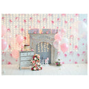 7x5ft-2.1x1.5m Pink Background for Birthday Photography Flowers 1st Birthda