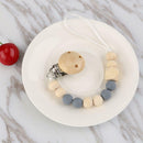 Silicone Wood Baby Pacifier Clips Newborn Teething Teether Holder Chains A