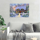 5D DIY Full Round Drill Diamond Painting Christmas House Cross Stitch Craft