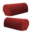 Stretch Couch Sofa Armrest Covers Recliner Armchair Slipcovers Anti-Slip Red