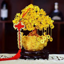 Chinese Golden Crystal Lucky Money Fortune Tree LUCKY Fortune Wealth Home O D6I2