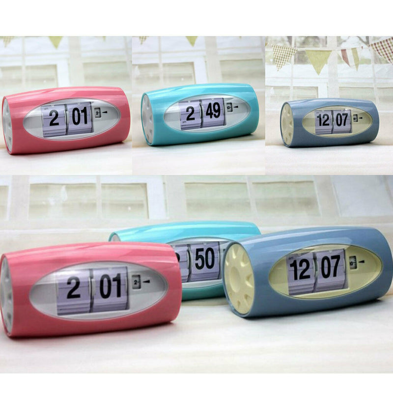 Auto  Clock Modern Flap Table Clock  Page Digital Alarm Clock Red