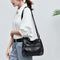 Women Flower Printed Crossbody Bag Multi Pocket Soft PU Shoulder Handbags
