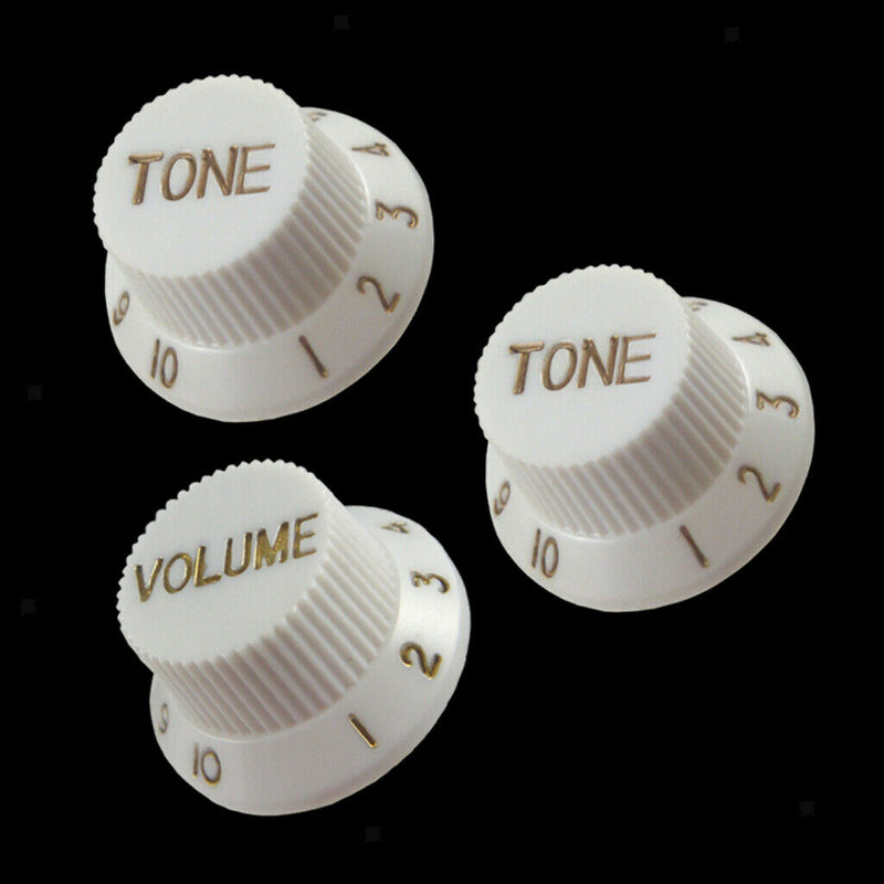 1 Volume & 2 Tone Control Switch Knobs for ST Sq Electric Guitar White