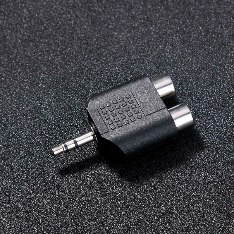 2pcs 3.5mm 1/8 TRS Male to 2 RCA Female Y Splitter Stereo Adapter Converter