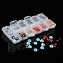 12-Slot Portable Clear Plastic Organiser Nail Art Rhinestone Jewelry Diamonds