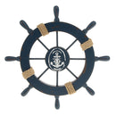 11'' Nautical Beach Wooden Ship Steering Wheel Bedroom Wall Decor Dark Blue