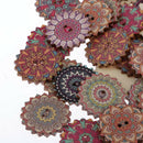 100pcs Mixed Random Gear Painting Round 2 Holes Wood Wooden Buttons for Sewing