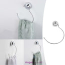 Ring Shape Stainless Steel Vacuum Suction Cup Bathroom Towel Shelf Bar Rack