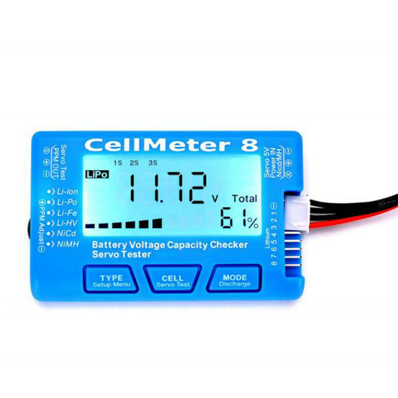 Battery Capacity Tester Servo Tester with Backlight for LiPo Life Li-ion