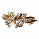 Brown Butterfly Plastic Rhinestone Decor Hair Clip Barrette for Ladies