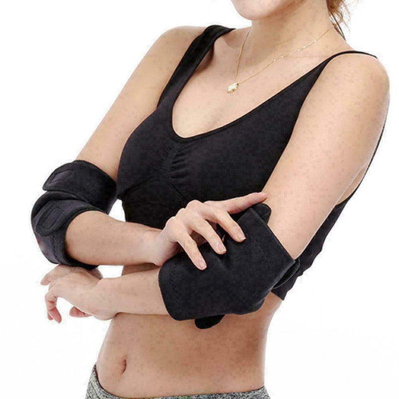 1Pair Self Heating Arm Pads Magnetic Tourmaline Elbow Wrist Bel Relief Pain F6K0
