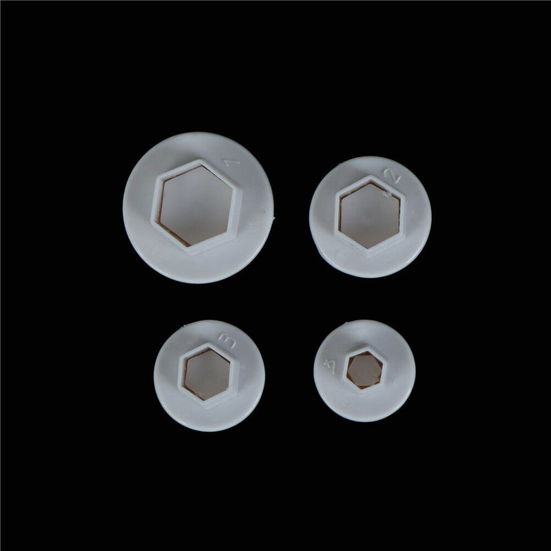 4pcs Hexagon Plastic Cookie Cutter Fondant Cutter Mold Cake Decorating Tool  Z