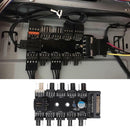 SATA Port to 10 Way 12V 3/4Pin Cooling Fan Splitter Hub PWM Controller Adapter