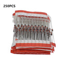 250Pcs* 25 Values 1W (3V to 33V) Zener Diode Pack Assorted Kit Set