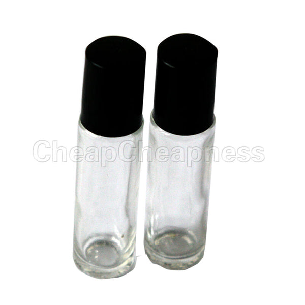 Empty Set of 2 Glass Roll-On 10ml Small Fragrance Perfume Oil Bottle Deluxe Y Hn