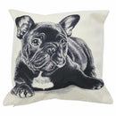 French Black Bulldog Animal Print Pillow Case Sofa Pillowcase Dark Grey