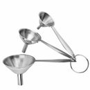 3 IN 1 Large Medium Small Stainless Steel Vinegar Wine Kitchen Funnel 14.5-17cm
