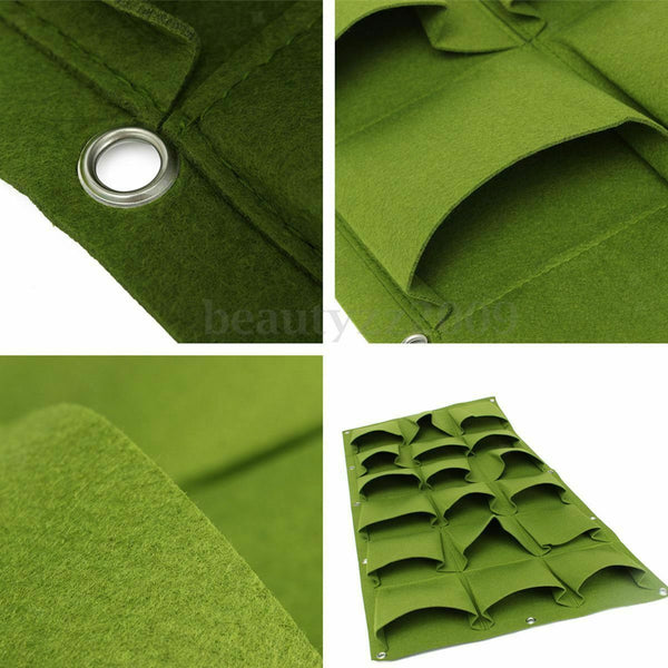 2Pcs  Garden Plant Wall Hanging Grow Bag Sack 72 Pockets And 18