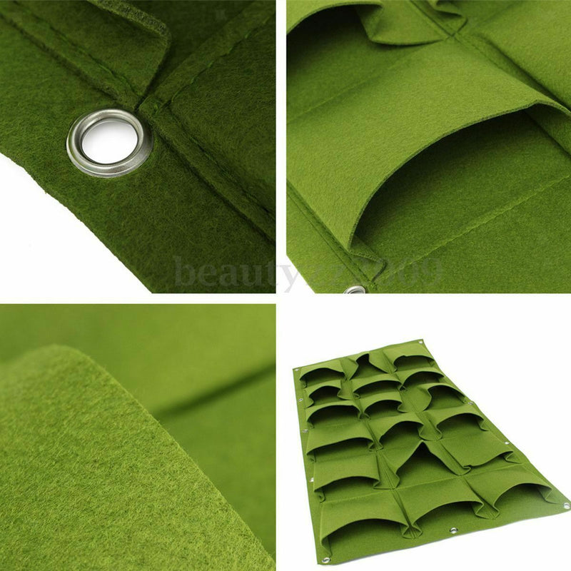 2Pcs  Garden Plant Wall Hanging Grow Bag Sack 72 Pockets And 18