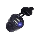 12V 24V LED Dual USB Port Car Charger Adaptor Splitter Cigarette Lighter Socket