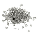 200 Pairs 4mm Iron Earring Posts and Backs Jewelry DIY Earring