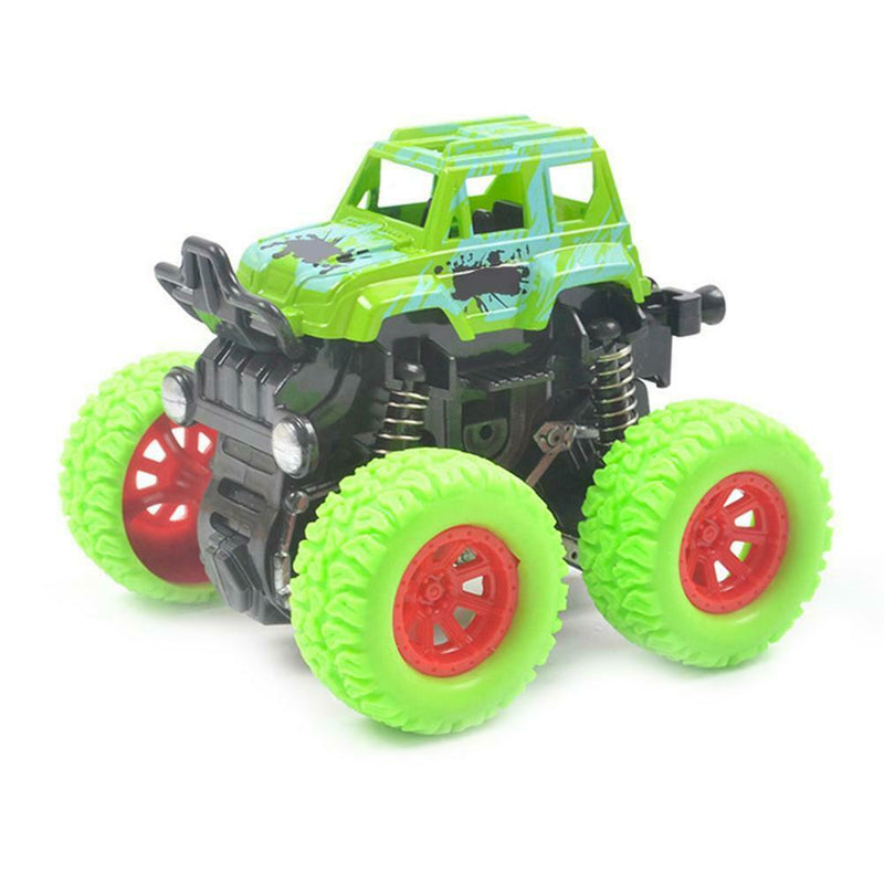 Mini Off-Road Vehicle Four-Wheel-Drive Plastic Kids Toys Stunt Car (Green)
