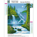 DIY Rainbow Waterfall 5D Diamond Painting Embroider Full Drill Cross Stitch